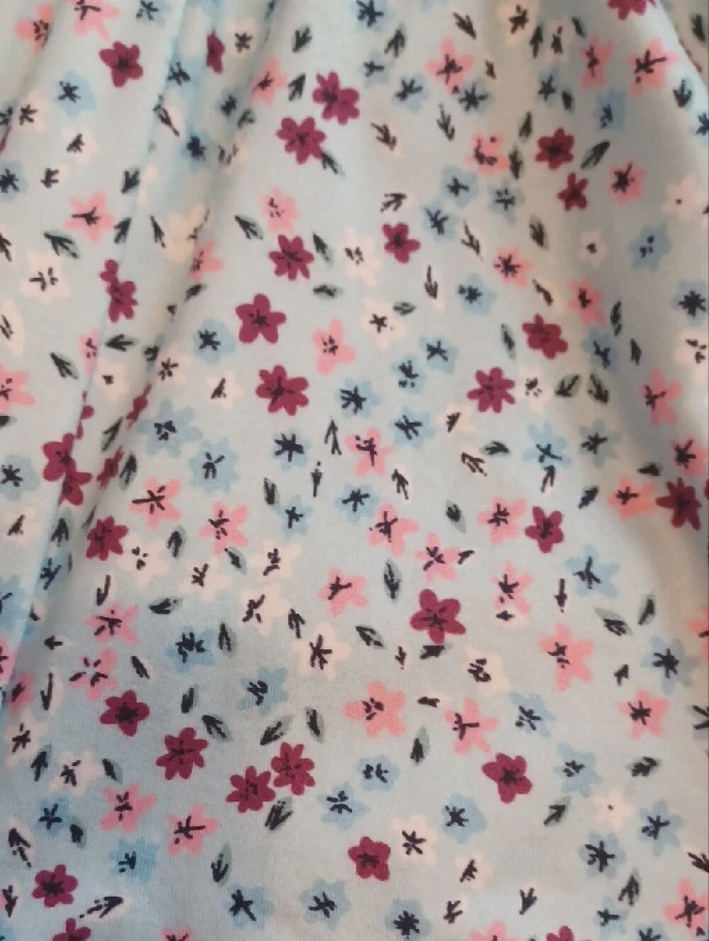 Girls' Light Blue Floral Tie-Front Romper